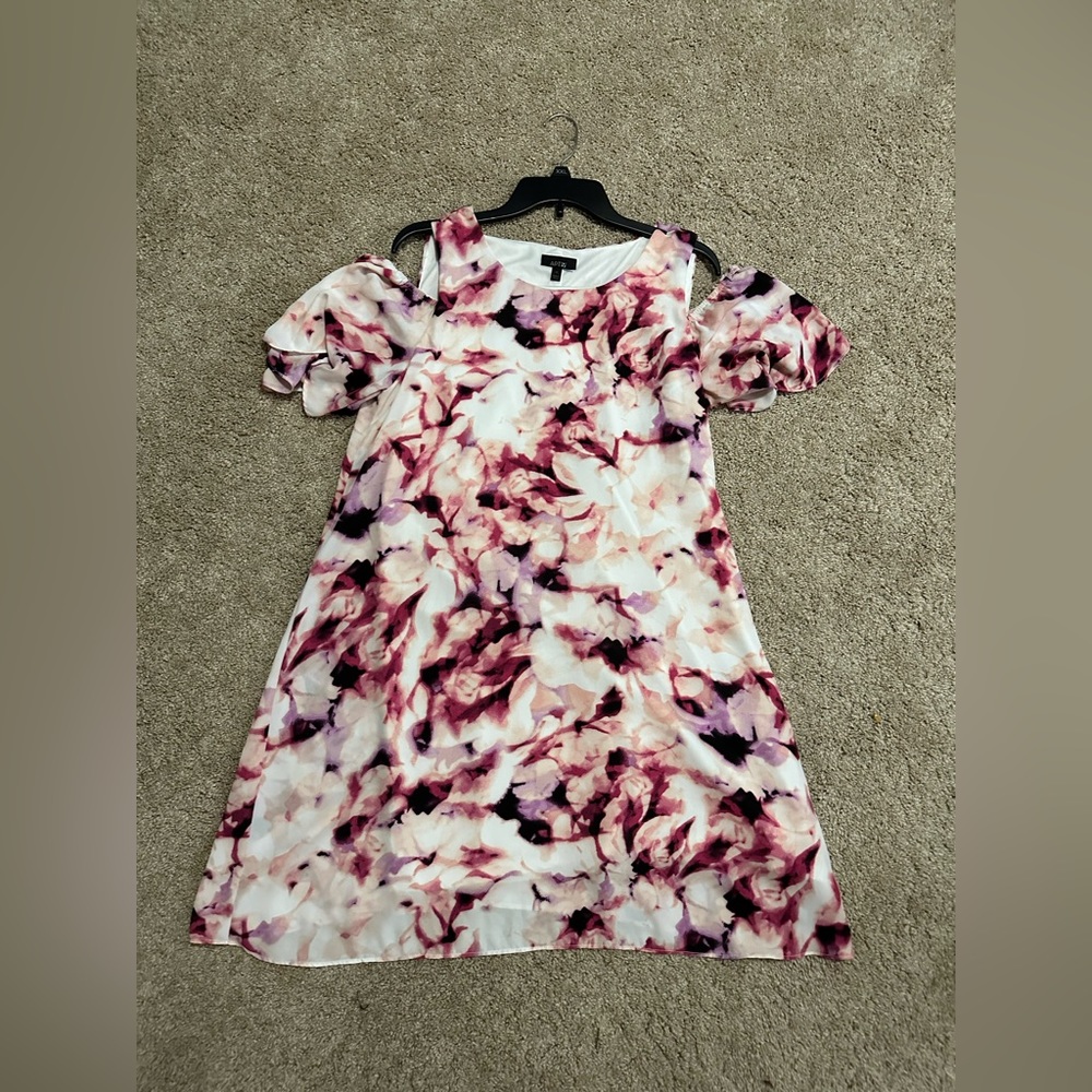 Floral cold shoulder dress